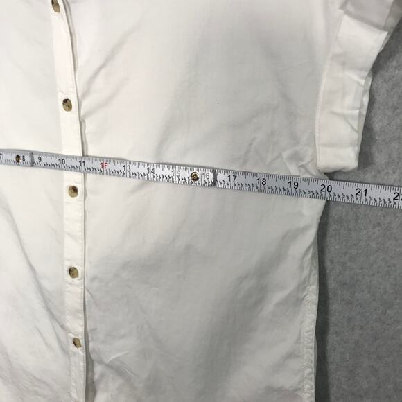 Lola River Anthropologie Shirt Women Small White Button Cuff Boxy Capsule Blouse - Picture 5 of 9